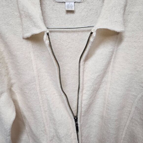 Women's CASUAL CORNER ANNEX Petite Zip Up Cardigan Sweater Medium Vintage - Picture 6 of 7